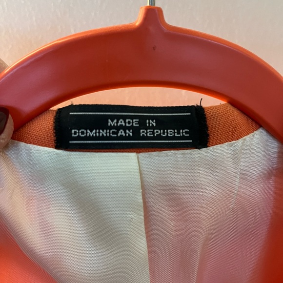 Mens Orange Spring Jacket Rayon/Linen - Picture 2 of 7